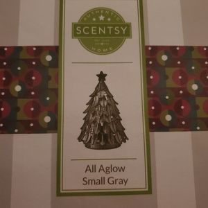 Scentsy All Aglow Gray Christmas Tree Warmer and Randomly Picked Wax Bar